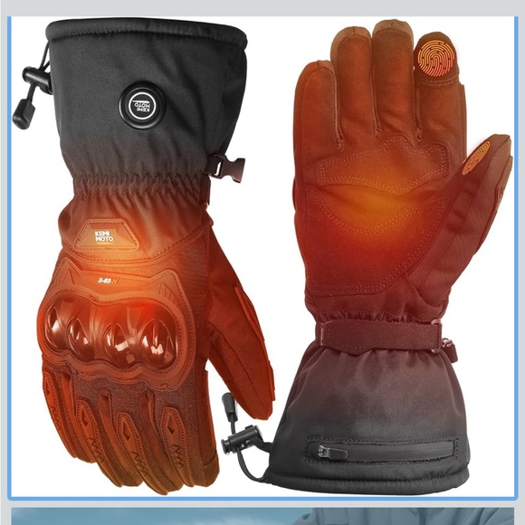 Heated Motorcycle Gloves with Touchscreen Feature